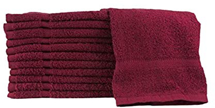 Linteum Textile (12-Pack, 16x27 in, Burgundy) Luxury Hand Towels, 100% Cotton