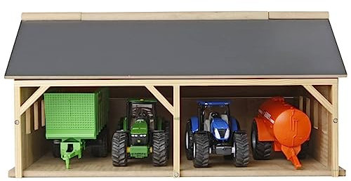 Kids Globe - 610047 - Hangar en Bois pour Tracteurs - Échelle 1/50