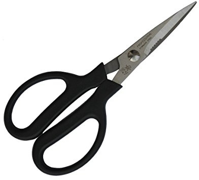 Gifaz Forbici da Cucina Made in Italy in Acciaio Inox con Anelli Nylon Nero Taglia Tutto, Pesce, Carne e Verdure, 17,5 cm
