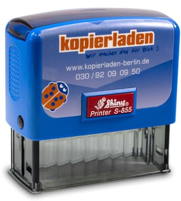 Personalisierbarer Stempel Shiny S-855-70 x 25 mm, bis zu 6 Zeilen - mit eigenem Text und Logo selbst gestalten