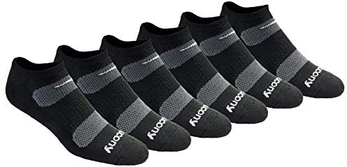 Saucony Herren Rundry Netzsocken, Belüftet, Bequeme Passform, Erhältlich in M-XXL (6, 12, 18 Laufsocken, Black Basic (6 Paar), X-Large (6er Pack)