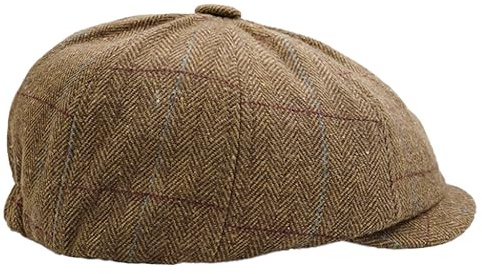 Charmylo Newsboy Cap Gatsby Baker Boy Hat Flat Caps Tweed Adjustable Peaky Herringbone Cloth Cap Hat