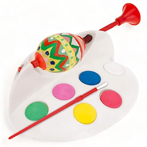 MIJOMA Kreative Eiermalmaschine – Eierfarben-Malgerät Set, Praktisch für Rechts- und Linkshänder, Ideal Ostereier bemalen für Ostern. (mit 6 Ostereierfarben)