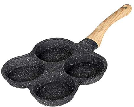 astound Sartén para 4 tazas, sartén para panqueques con protección contra quemaduras para 4 tazas, de acero inoxidable, fácil de limpiar para tortitas de desayuno, otros utensilios de cocina