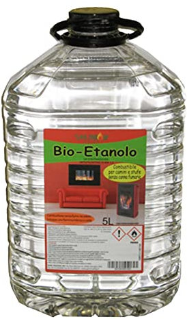 La zappa Bioetanolo inodore e antifumo, combustibile per biocamino e stufa (Tanica da 5 Lt)