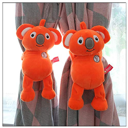 ANSNOW Lazo de Cortina con Hebilla para Cortina, Pequeño Pingüino, un Par de Bonitas Correas de Almacenamiento para Cortinas de Felpa, Habitación de Niños/Koala Naranja