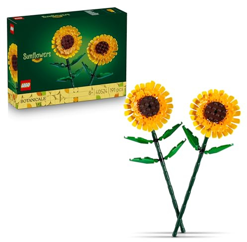LEGO Botanicals Sunflowers - Yellow Faux Flowers Building Set - Desk Decoration or Floral Bouquet Home Decor - Gift for 8+ Year Old Girls, Boys and Teenagers - Botanical Collection - 40524