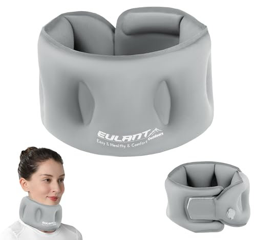 EULANT Almohada Inflable de Viaje para Soporte de Cuello, Hinchables Cojín Cuello Viaje para Avion Coche Oficina, Sentarse a Dormir, Almohada Cuello Cervical para Mantener las Vértebras Estables