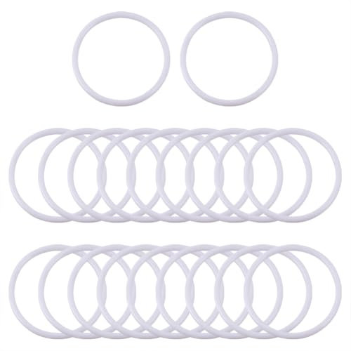 20 Anelli Acchiappasogni in Plastica Bianca, Cerchi per Macramè, Ghirlande, Decorazioni Floreali e da Parete, per Matrimoni e Centrotavola, 5 cm