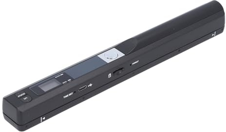 Tragbarer Dokumentenscanner, 900 DPI Handscanner für A4 Dokumente, Bilder, Seiten, Texte, PDF/JPG Format, USB 2.0, Farbfoto Mobilscanner für Zuhause, Reisen, Büro (Black)