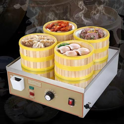 Cuiseur vapeur électrique à deux/quatre/six trous, machine à petits pains cuits à la vapeur commerciale, panier sans BPA, panier empilable, alarme d'ébullition à sec, machine à vapeur domestique