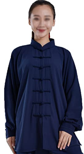 GZKDKZB Vintage Chinesische Taichi Uniform Seide Baumwolle Lockerer Kampfsportanzug Kung Fu Kleidung Chinesischer Traditioneller Wushu-Anzug Morgenübungen Kleidung Tai Chi Anzug Hose Perf