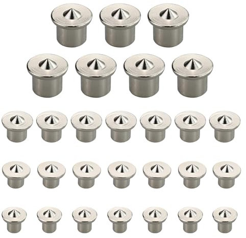 Juego de 28 puntas de centrado de tacos de madera maciza – 6/8/10/12 mm – Pasador de centrado para carpintería – Herramientas de perforación
