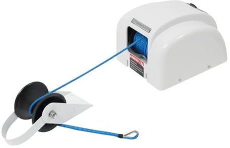 ureggvbu Guindeau électrique pour bateau d'eau salée - Kit treuil robuste en acier avec télécommande sans fil pour ancre jusqu'à 20 kg - Pour bateau de pêche, ponton, bateau