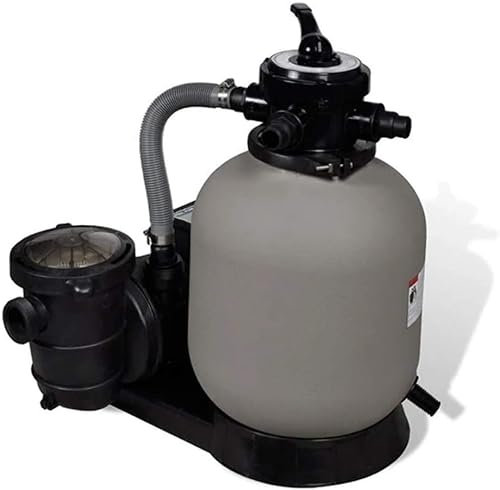 Utiny Pompa Con Filtro a Sabbia 600W 17000L/h Acqua Piscine Fontane Laghetti