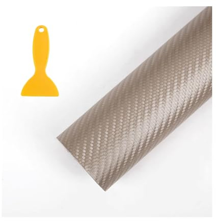 Pelle Adesiva Per Riparazioni Toppe Autoadesive In Pelle Con Raschietto In Plastica, Kit Di Riparazione In Pelle In Fibra Di Carbonio Per Divano, Sedia, Sedile Di Barca(Champagne gold,19.7x47in)