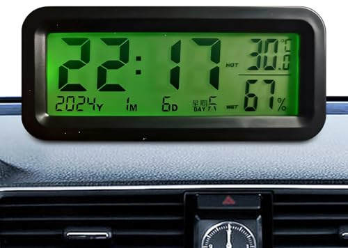 Orologio Da Cruscotto,Alimentato a Energia Solare Digitale Decorazione Interna | Orologio Temperatura Per Auto Cruscotto | Per Camion Auto Scooter SUV Pickup Sedan Presa Aria Console Guida Viaggio
