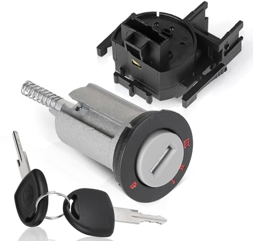 DBREAKS Interruptor de Bloqueo de Encendido Barril con Llaves 9115863 | 9115863 90511999, Compatible con Vauxhall Tigra B Combo C Meriva-A Corsa-C, Cerradura de encendido de coche