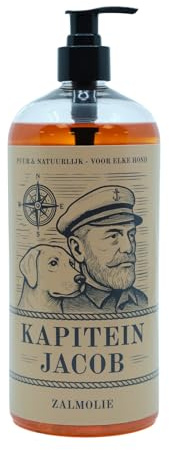 Kapitein Jacob laxolja för hundar – 500 ml – 100 % naturlig norsk laxolja – rik på Omega 3, 6 och -9 fettsyror