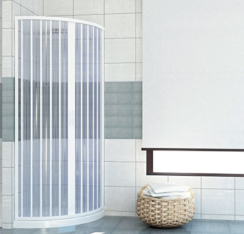 PVC extensible de ducha semicircular apertura central sola puerta 80/90