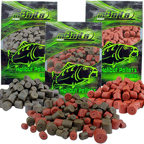 Angel-Berger Magic Baits Pellets gelocht Futterpellets Karpfenköder Angelköder Verschiedene Sorten und Größen (Halibut Mix, 2Kg)