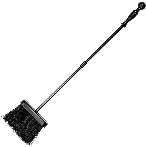 Amagabeli 66 cm Spazzola per Camino Scopa per caminetto Camino Set di Attrezzi Allentati per falò da Esterno Caminetto da Interno Supporto per Barra in Acciaio per impieghi gravosi in Ferro battuto