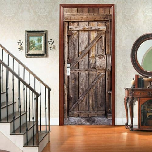 3D Door Stickers Murals Wooden Door 30.3x78.7