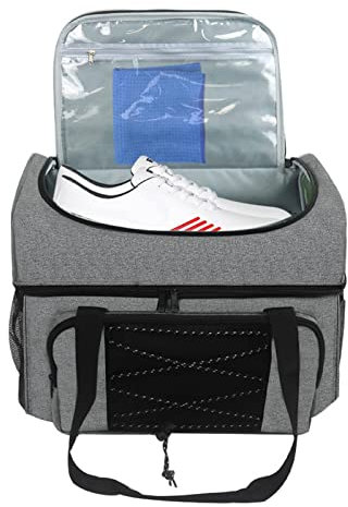 Bowlingtasche für 2 Bälle, Bowlingtasche mit gepolstertem Ballhalter, Bowling-Essentials mit gepolstertem Ballhalter, passend für Bowlingschuhe bis Herrengröße 16