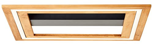 Brilliant Rhea LED Deckenleuchte 45x45cm holz hell/schwarz, Holz/Metall/Kunststoff, 1x LED integriert, 24 W, (Lichtstrom: 3000lm, Lichtfarbe: 3000K)