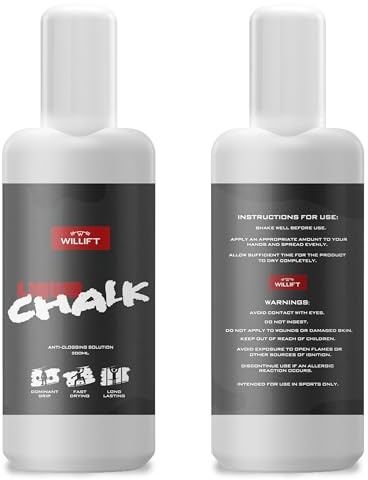 WILLIFT Liquid Chalk | 200ml | ANTI-Clogging Cap Design | Dominating Grip for Powerlifting, Rock Climbing, Bouldering, Gymnastics, CrossFit, Pole Dancing, Bodybuilding, PLUS More