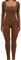 UMIPUBO Women Yoga Jumpsuit Sports Romper Long Sleeve Square Neck Stretchy Playsuit Ribbed Knit Workout Outfit Slim Fit One Piece Bodysuit Fitness Sportwear Daily Wear (Coffee, M)