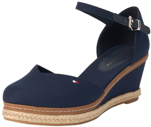 Tommy Hilfiger Damen Wedge Espadrilles Keilabsatz, Blau (Space Blue), 36