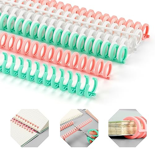 Comb Binding Spines Easy to Open Close Adding Pages for Binding Machine Worklion 1/2 Inch Diameter 30 Ring Plastic Binder Combs and Spines Maximum 85 Sheets 10pieces