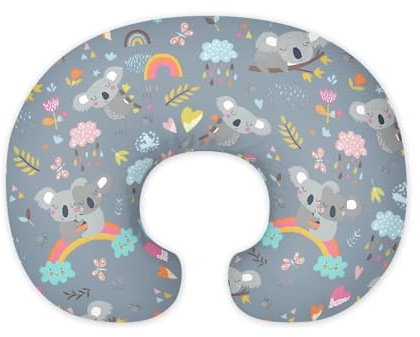 Nopersonality Koala Federa per cuscino da allattamento Traspirante Neutrale Federa per cuscino da allattamento Leggera e Rimovibile per Neonati Comoda (56x46x15 cm)