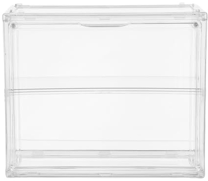 iplusmile Vitrine pour Voitures Miniatures et Modèles Réduits Boîte de Rangement Acrylique Transparent Présentoir à Deux Niveaux pour Collection et Exposition