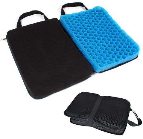 FooYee Gel Sittdyna Vikbar, Honeycomb Sittdyna, Bärbar Sittdyn, Halkfri Andningsbar Gelsitdyn för Stolar, Rullstol, Kontorstol, Bil, Flygplan, Kontor, Hem, Resor (Stor)