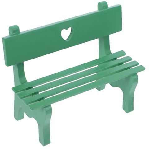 Banc de Jardin Miniature en Bois Vert, Chaise Décorative