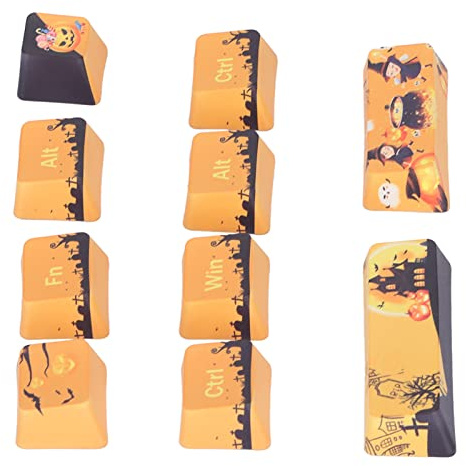 Picysa Cappucci di Tasti di Halloween in PBT a Sublimazione Termica con Altezza OEM, Durata Migliorata e Facile Digitazione Per La Più Tastiere Meccaniche, Personalizza La Tua Tastiera