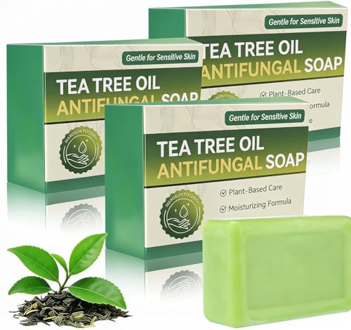 Sapone Antifungino, Nuovi Saponi Delicati E Naturali All'albero Del Tè, Saponette Da Bagno Biologiche for Viso E Corpo, Pulizia Profonda, Controllo Dell'olio, Bagnoschiuma Lenitivo Idratante