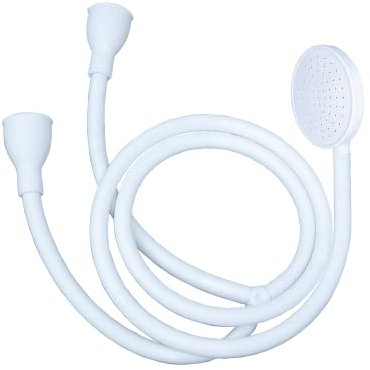 Blue Canyon Vector Double Tap Shower Spray| Bathroom Accessory| Premium Shower Attachment for Bath taps| Push-on-Fitting| Suitable for Round & Oval Taps| Shower Head for Bathroom| ~1.5 Meters| (White)