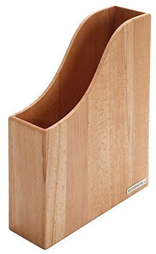 NATUREHOME Holz Stehsammler CLASSIC Zeitschriftenbox Massiv Handarbeit Buche Natur geölt DIN A4 8 x 23,5 x 31,5 cm