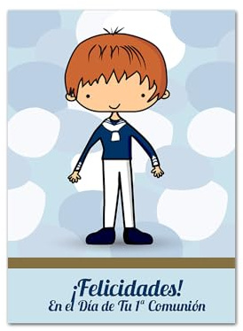 Antracita Tarjeta Comunión Niño 15x23 cm