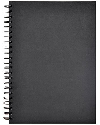 Clairefontaine 134253C Carnet Spiralé Goldline - 64 Feuilles Papier Dessin Ivoire - A3 29,7x42 cm 140g - Format Paysage - Couverture Rigide Noire Imitation Toile