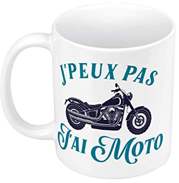 French Unicorn Mug Tasse J'Peux Pas J'ai Moto Biker Motard Motarde Cafe Racer