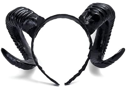 LEEMASING Serre-tête gothique diable en corne de mouton pour Halloween, accessoire de cosplay pour décoration de fête, cosplay (Noir)