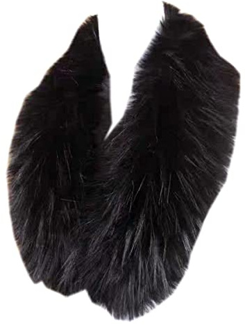 haozaikeji Women's Faux Fur Collar Fluffy Fake Fur Scarf Wrap Winter Neck Warm Fur Trim for Coat Jacket Parka Hood Replacement 90cm