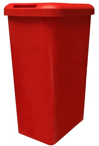 KetoPlastics Kitchen Bin Touch and Lift Rectangle Swing Bin as a Kitchen Waste Rubbish Recycle Bin 45L - Red