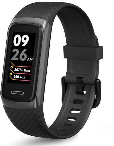 OCTANDRA Active 2 VeryFit - Monitor de actividad física, frecuencia cardíaca, SpO2, saturación de oxígeno en sangre, monitor de sueño, pantalla de 1.06 pulgadas, contador de pasos, podómetro, IP68