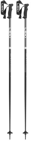 LEKI QNTM Lightweight Aluminum Ski Poles for Downhill Skiing - Black-White - 120 cm