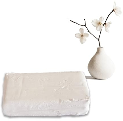 Vit lufttorkande lera 500 g - ugnsfri modelleringspasta, perfekt för hantverk och skulptur, lätt för nybörjare, fin finish, målbar, låg krympning och inga sprickor